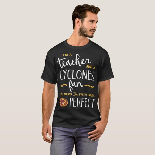 ik ben leraar en een cycloonfan perfect leraar m t-shirt (Voorkant volledig)