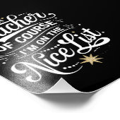 Ik ben leraar Ik sta op de leuke lijst leraar Xmas Foto Afdruk (Hoek)