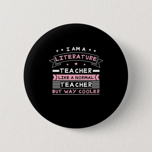 Ik ben leraar literatuur ronde button 5,7 cm (Voorkant)