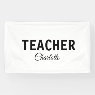Ik ben leraar school College voeg uw naam tekst si Spandoek