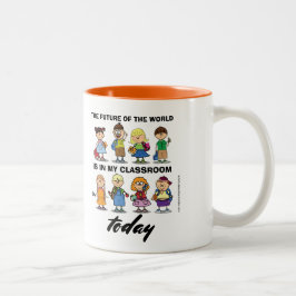 Ik ben leraar. School-kind en offerte-cadeau Tweekleurige Koffiemok