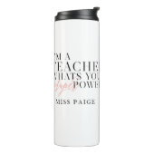 Ik ben leraar, wat is je superkracht? geschenk thermosbeker (Gedraaid links)