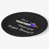 "Ik ben leraar. Wat is je superkracht?" Papieren Bordje (Gekanteld)