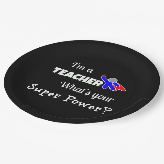 "Ik ben leraar. Wat is je superkracht?" Papieren Bordje (Gekanteld)