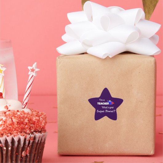 "Ik ben leraar. Wat is je superkracht?" Ster Sticker (Feest)