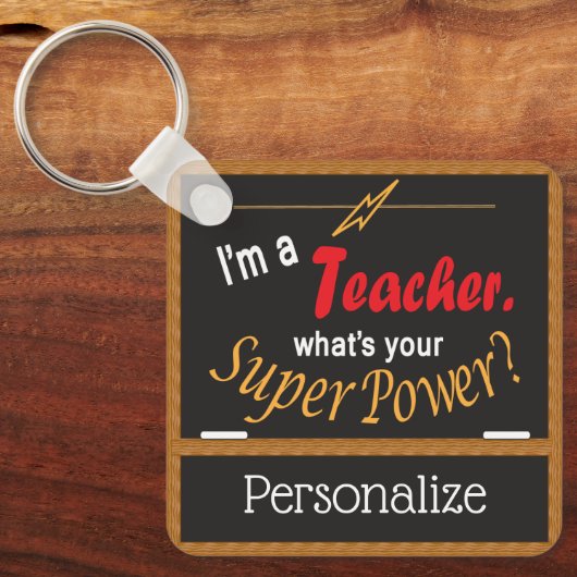 Ik ben leraar, wat is je Superpower? ❤ Sleutelhanger (Voorkant)