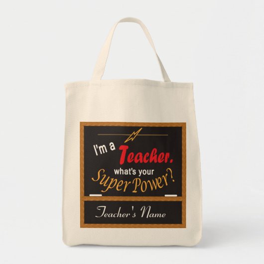 Ik ben leraar, wat is je Superpower? Tote Bag (Voorkant)