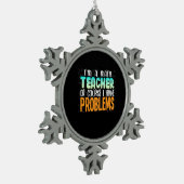 Ik ben leraar Wiskunde Tin Sneeuwvlok Ornament (Links)