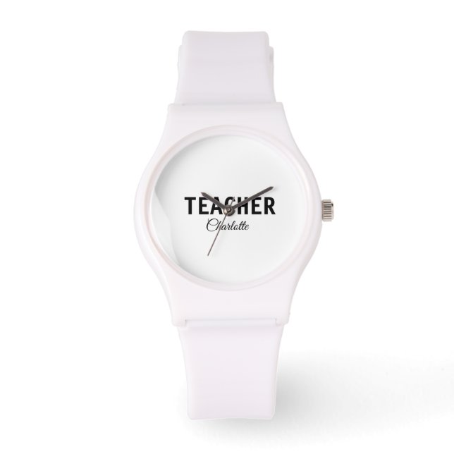 Ik ben lerarenschool Collegeadd jouw naam sms simp Horloge (Voorkant)