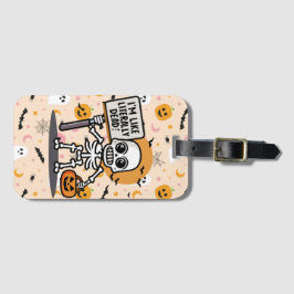 Ik ben letterlijk dood, spooktacular fun Halloween Bagagelabel