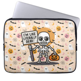 Ik ben letterlijk dood, spooktacular fun Halloween Laptop Sleeve
