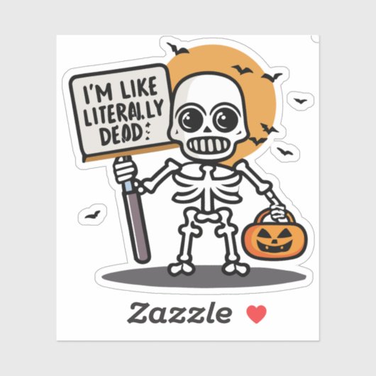 Ik ben letterlijk dood, spooktacular fun Halloween Sticker (Vel)