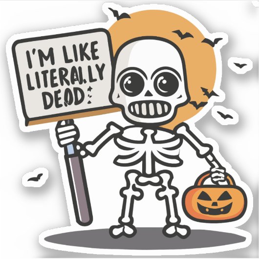 Ik ben letterlijk dood, spooktacular fun Halloween Sticker (Voorkant)
