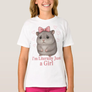 Ik ben letterlijk gewoon een droevige hamster meis t-shirt