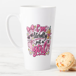 Ik Ben Letterlijk Gewoon Een Meisje Roze Esthetisc Latte Mok