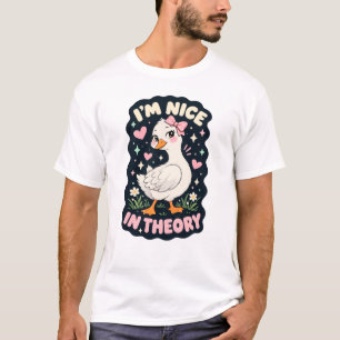 Ik ben leuk in theorie gans humor t-shirt