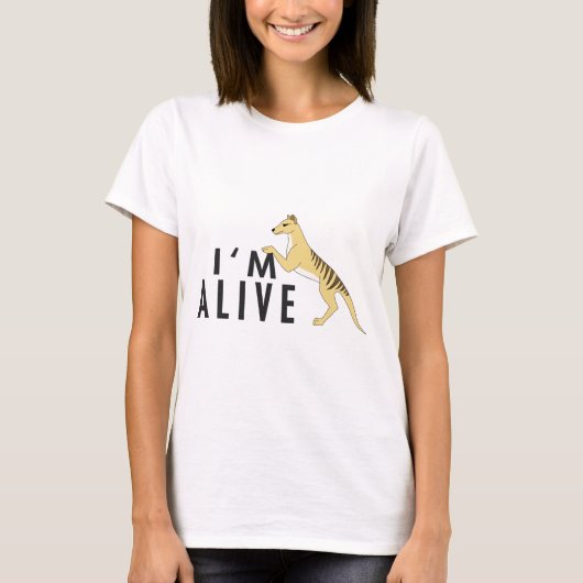 Ik ben levend - Thylacine T-shirt (Voorkant)