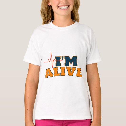 Ik ben levendig Funny Quote boodschappentas T-shirt (Voorkant)