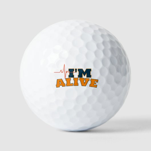 Ik ben levendig Grappige quote boodschappentas Golfballen (Voorkant)