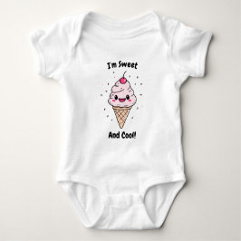 Ik ben lief en cool!" Schattige Ice Cream Cone Des Romper