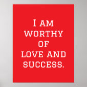 Ik ben liefde en succes waard poster (Voorkant)