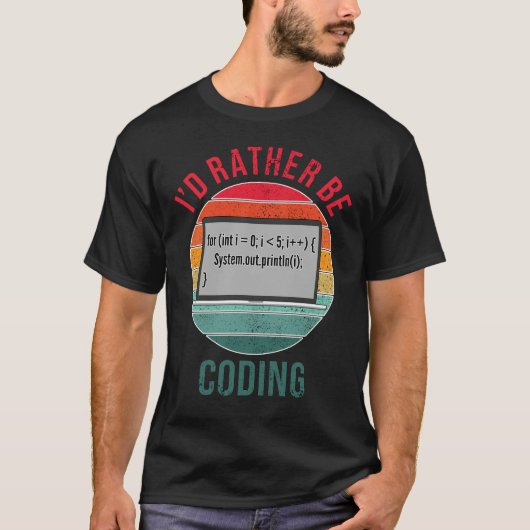 Ik ben liever aan het coderen t-shirt (Voorkant)