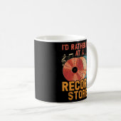 Ik ben liever bij een platenzaak vinylspeler koffiemok (Voorkant rechts)