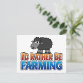 Ik ben liever boer! zwart schaap briefkaart (Staand voorkant)
