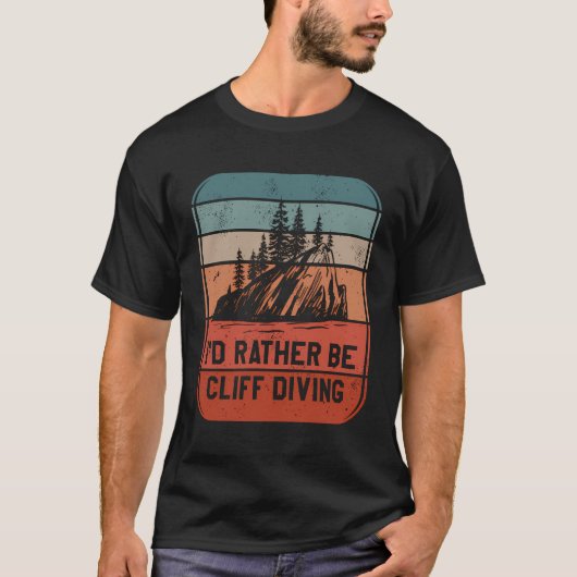 Ik ben liever Cliff Diving Diver T-shirt (Voorkant)