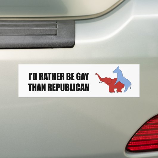 Ik ben liever homo dan republikein bumpersticker (Op auto)