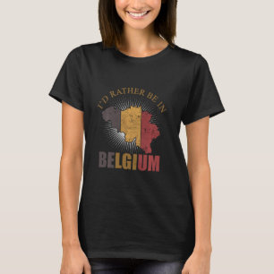 Ik ben liever in België Vlaggen Belgische Kaart Va T-shirt