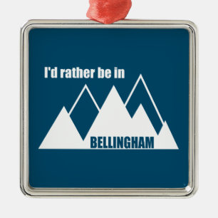 Ik ben liever in Bellingham Washington Mountain Metalen Ornament