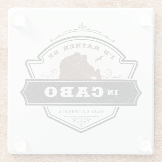 Ik ben liever in Cabo San Lucas Glazen Onderzetter (Achterkant)