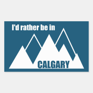 Ik ben liever in Calgary Alberta Mountain Rechthoekige Sticker