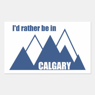 Ik ben liever in Calgary Alberta Mountain Rechthoekige Sticker