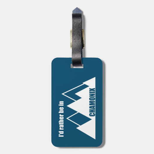 Ik ben liever in Chamonix France Mountain Bagagelabel (Achterkant verticaal)