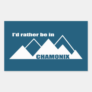 Ik ben liever in Chamonix France Mountain Rechthoekige Sticker