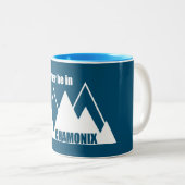 Ik ben liever in Chamonix France Mountain Tweekleurige Koffiemok (Voorkant rechts)