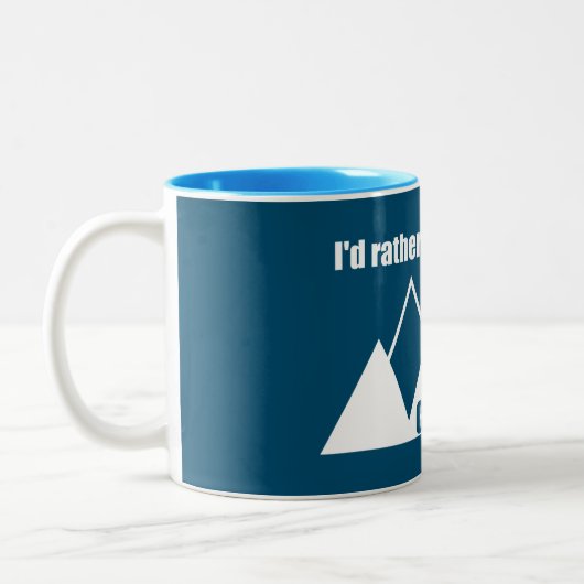 Ik ben liever in Chamonix France Mountain Tweekleurige Koffiemok (Links)