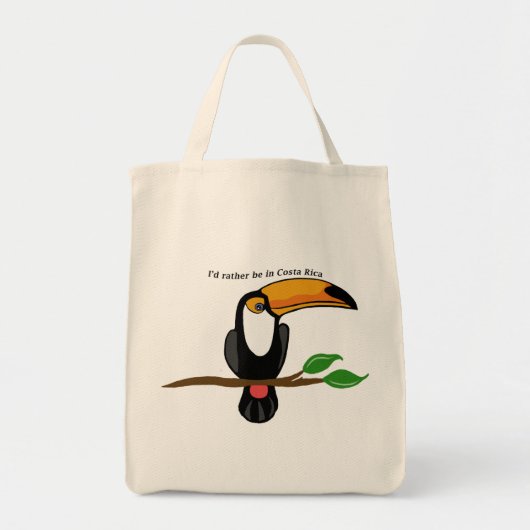 Ik ben liever in Costa Rica, toucan Tote Bag (Voorkant)
