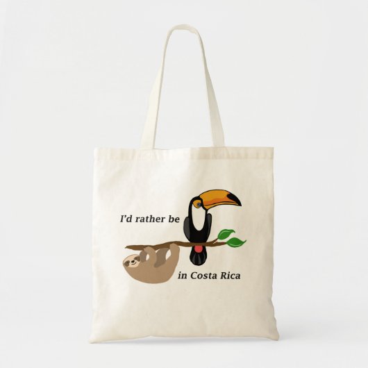Ik ben liever in Costa Rica, toucan Tote Bag (Voorkant)