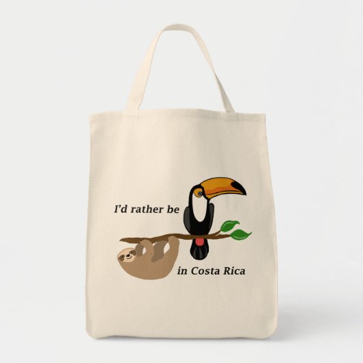 Ik ben liever in Costa Rica, toucan Tote Bag (Voorkant)