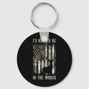 Ik ben liever in de Bossen op zoek naar Camo USA F Sleutelhanger