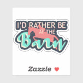 Ik ben liever in de schuur - paardrijden sticker (Vel)