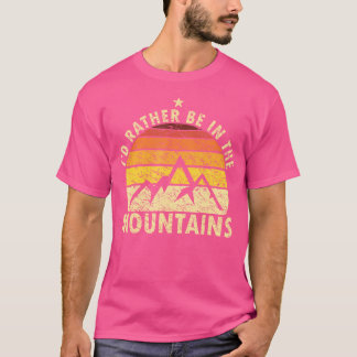 Ik ben liever in het bergen retro wandelen Shirt