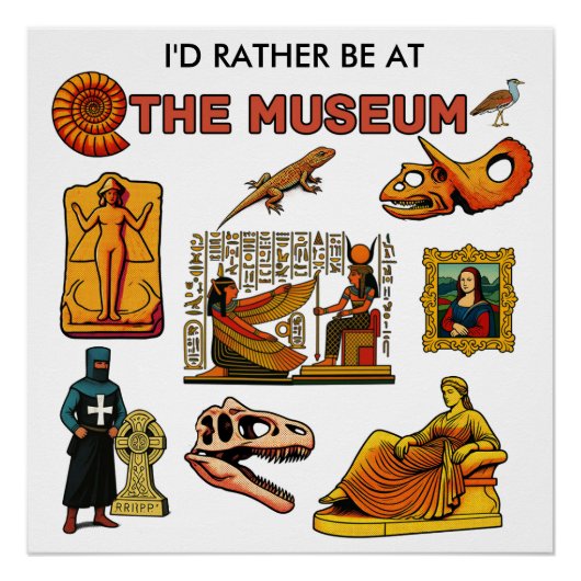 Ik ben liever in het museum perfect poster (Voorkant)