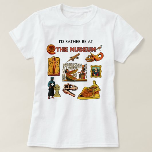 Ik ben liever in het museum t-shirt (Design voorkant)