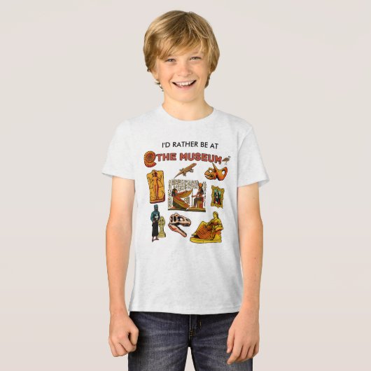 Ik ben liever in het museum Tri-Blend shirt (Voorkant volledig)