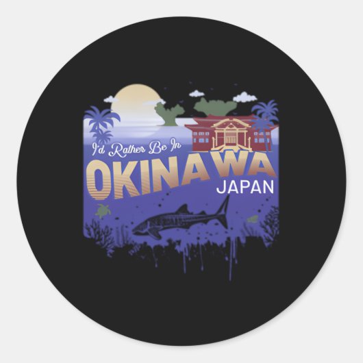 Ik ben liever in Okinawa Japan Ronde Sticker (Voorkant)