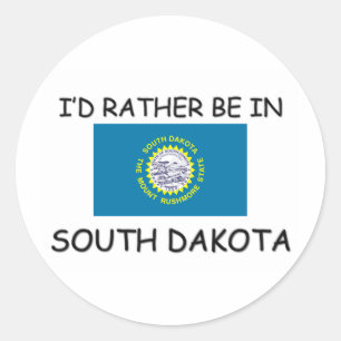 Ik ben liever in South Dakota Ronde Sticker